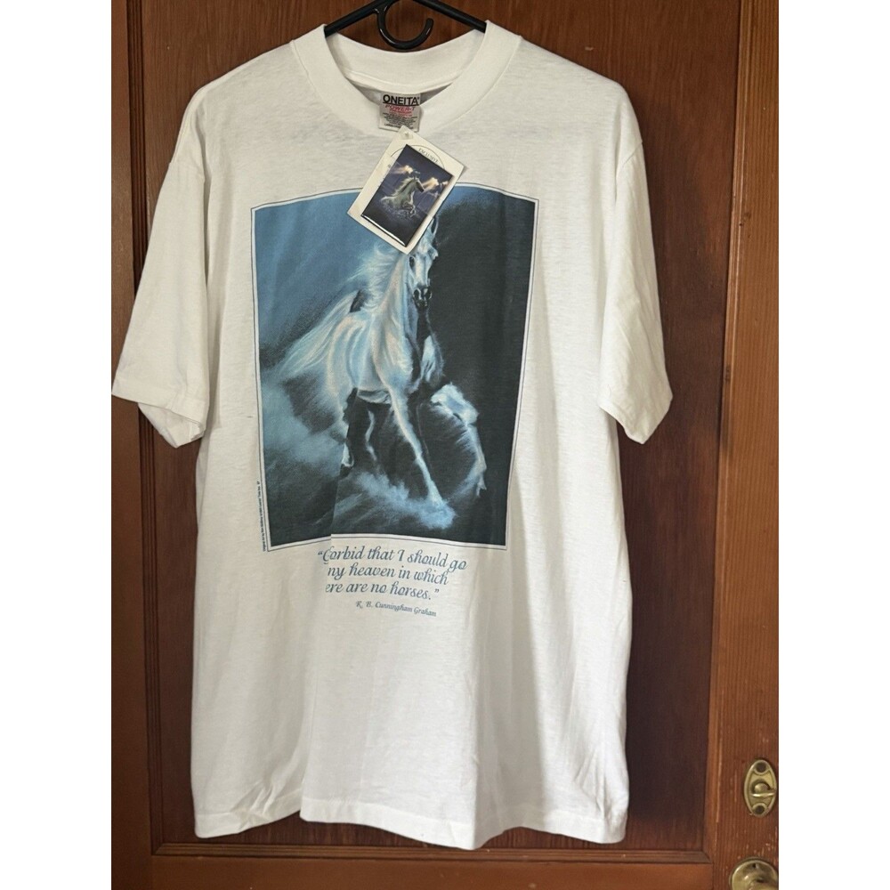 Vintage 1990s Wind Walker Horse Shirt Learnin' Tree Equine Quote T Shirt NWT
